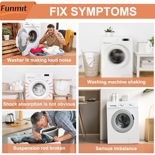 Funmit WA50R5200AW/US WA50R5400AV/US WA45T3200AW/A4 DC97-05280W Washer Suspension Rods for Samsung WA45M7050AW/A4 WA5451ANW/XAA WA45N3050AW/A4 WA45T3400AV WA45T3400AW WA50R5400AW/US - Image 3