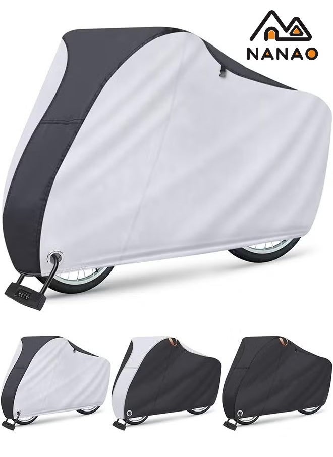 NANAO Bike Cover Waterproof Outdoor Bicycle Covers for Mountain and Road Bikes with waterproof storage bag, Rain Sun UV Proof,210D silver-coated bicycle cover Rainproof sunblock electric vehicle cover  - Image 1