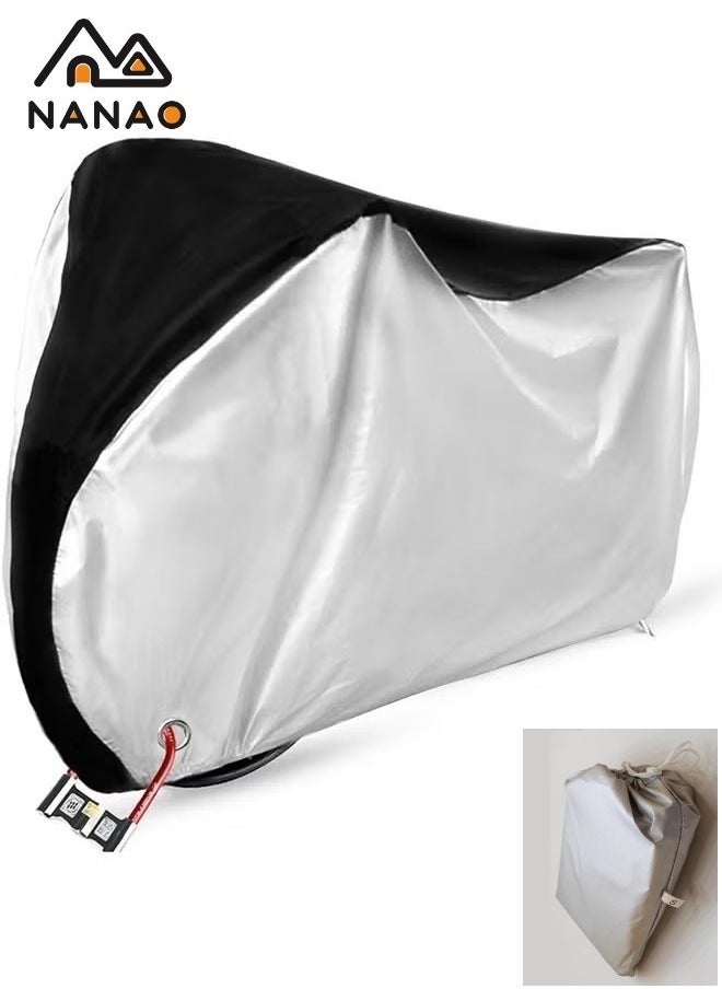 NANAO Bike Cover Waterproof Outdoor Bicycle Covers for Mountain and Road Bikes with waterproof storage bag, Rain Sun UV Proof,210D silver-coated bicycle cover Rainproof sunblock electric vehicle cover  - Image 2