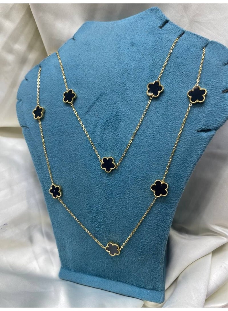 Gold-plated four-petaled clover pendant for women, four-petaled clover necklace, lucky flower necklace, unique jewelry - Image 2