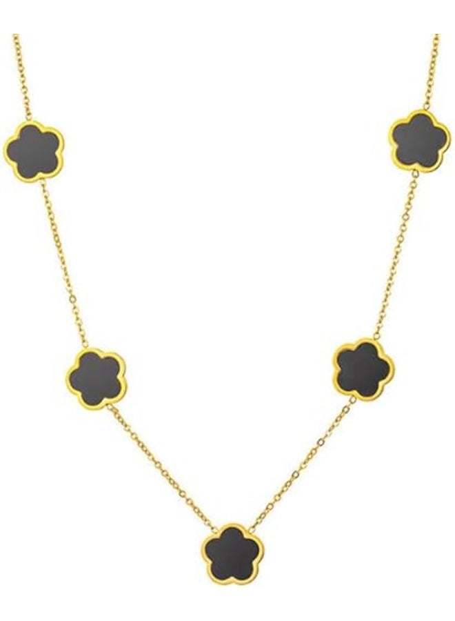 Gold-plated four-petaled clover pendant for women, four-petaled clover necklace, lucky flower necklace, unique jewelry - Image 3