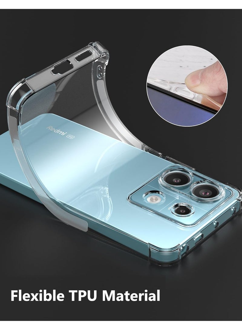 ولديك جراب Xiaomi Redmi Note 13 4G | مصمم خصيصًا لجراب Xiaomi Redmi Note 13 4G | جراب نحيف مرن من مادة TPU مع وسادة هوائية وامتصاص الصدمات من المطاط الناعم والسيليكون مناسب لهاتف Xiaomi Redmi Note 13 4G | شفاف - Image 2