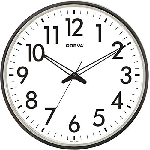Oreva Round Plastic Wall Clock (32 cm x 4 cm x 32 cm) White Dial and Silver Rim AQ-1687 - Image 1