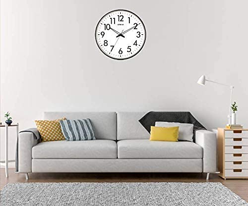 Oreva Round Plastic Wall Clock (32 cm x 4 cm x 32 cm) White Dial and Silver Rim AQ-1687 - Image 2
