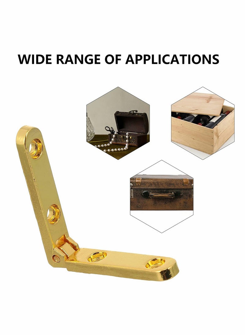 Excefore 10pcs 90 Degree Wooden Box Gift Jewelry Box Chest Case Hinge, Anti-corrosion Strong and Durable Zinc Alloy Die Cast box hinge  - Image 2