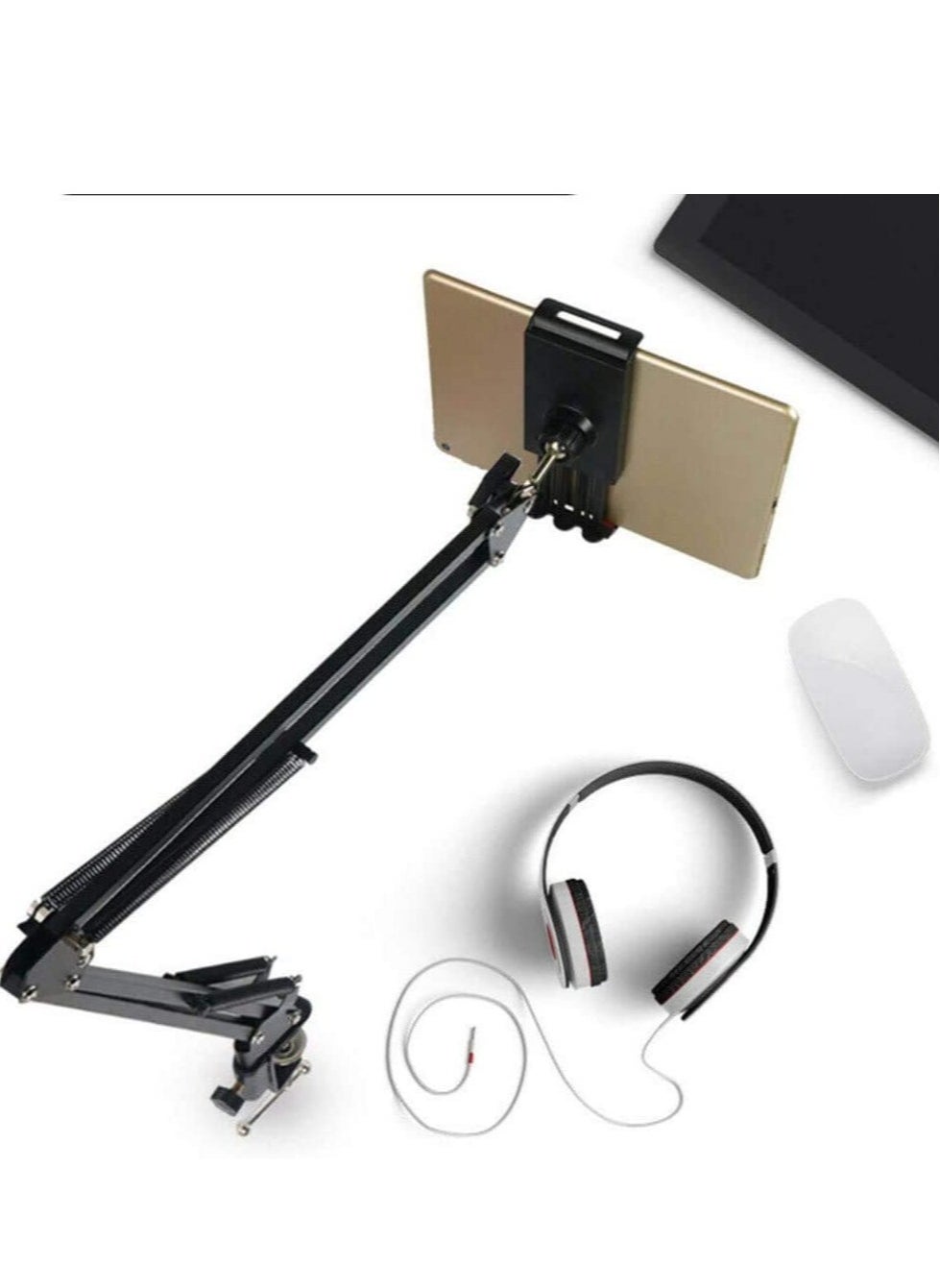 Overhead Phone Stand Holder, Phone Clip Holder Clamp for Desk, Mount Flexible 360° Rotation,Long Arm Bracket for All 4.7-7.0 In Smartphones, Tablets, Live Streaming,Videos