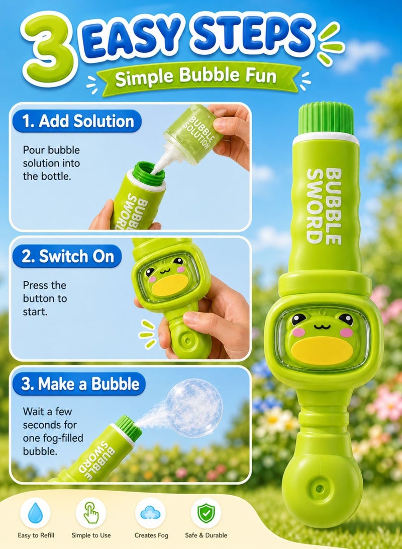 Zaprus Smoke Bubble Maker Toy – Electric Bubble Making Sword with Smoke Effect | Battery-Operated Bubble Maker for Kids (Lights + Accessories) - Image 5