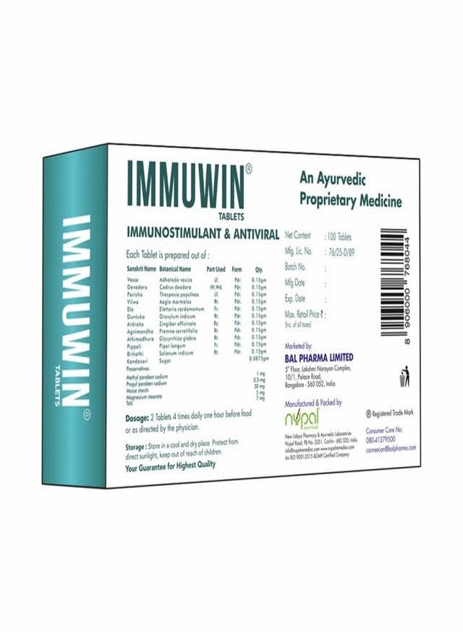 Lifezen Immuwin 100 Tablets Ayurvedic Medicine For natrual immunity boosters, Viral Infection, Immune, General health, Health Supplements, Energy tablet - Image 2
