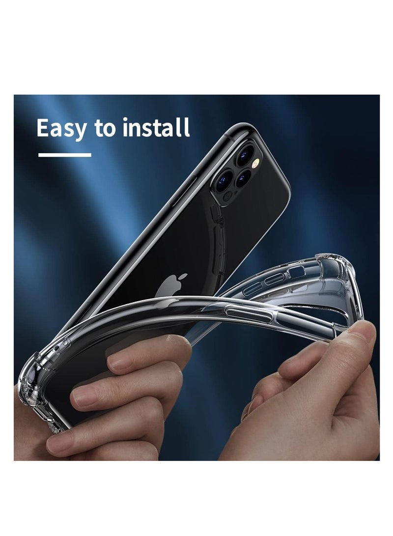 iPhone 12 Pro Max 6.7-Inch Case Clear Card Holder Back Wallet Crystal Transparent Soft TPU Shockproof Bumper Corner Drop Protection Phone Cover With Camera Lens Protection - Transparent - Image 3