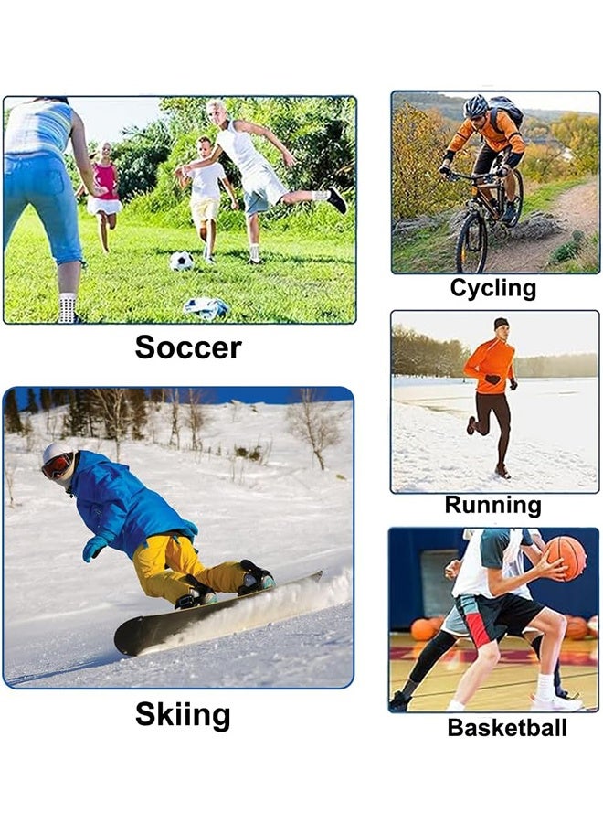 Sports 5 Pcs Set Anti-Slip Grip Soccer Socks, Men Women Leg Guards, Shin Pad for Sports, Training Leg Football shin Guards Covers, Grip Soccer Socks Bandage with Drawstring Ball Bag - Image 4