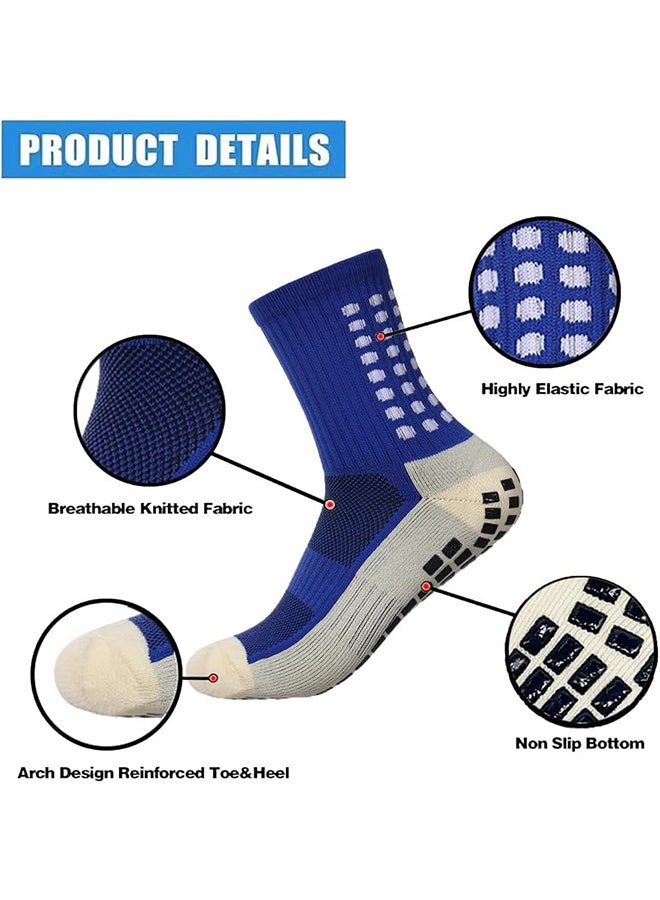 Sports 5 Pcs Set Anti-Slip Grip Soccer Socks, Men Women Leg Guards, Shin Pad for Sports, Training Leg Football shin Guards Covers, Grip Soccer Socks Bandage with Drawstring Ball Bag - Image 5