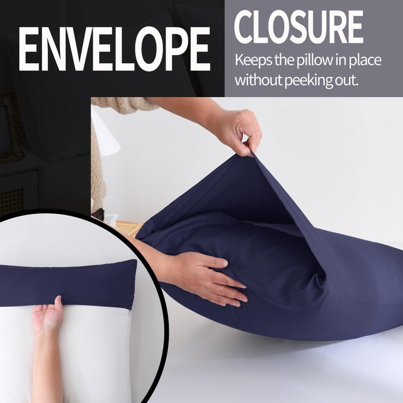 ZPECC Pillow Cases Standard Size 12 Pack - Bulk Navy Pillowcases with Envelope Closure  Pillow Covers for Home  Camping  Travel Essentials (12 Pack 20x26 Navy) - Image 3
