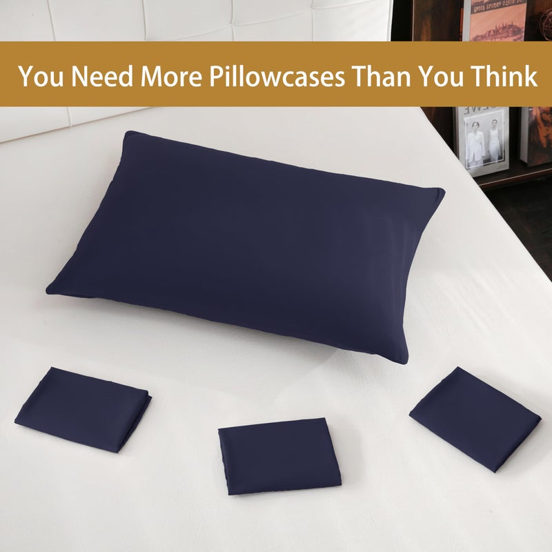 ZPECC Pillow Cases Standard Size 12 Pack - Bulk Navy Pillowcases with Envelope Closure  Pillow Covers for Home  Camping  Travel Essentials (12 Pack 20x26 Navy) - Image 5