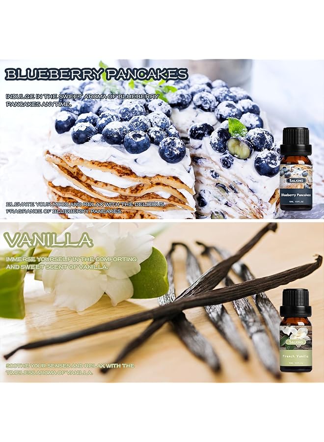 erorex Coffee Shop Fragrance Oils Set Premium Essential Oils Set For Diffuser Scented Oil For Soap And Candle Making Blueberry Pancakes Coffee Café Latte Hot Chocolate French Vanilla Black Tea - Image 3