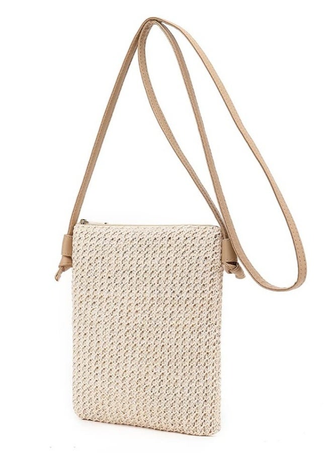 Straw Shoulder Bag Straw Clutch Straw Crossbody Bag Casual Summer Beach Straw Handmade Bag for Women Envelope Purse Wallet - Image 1