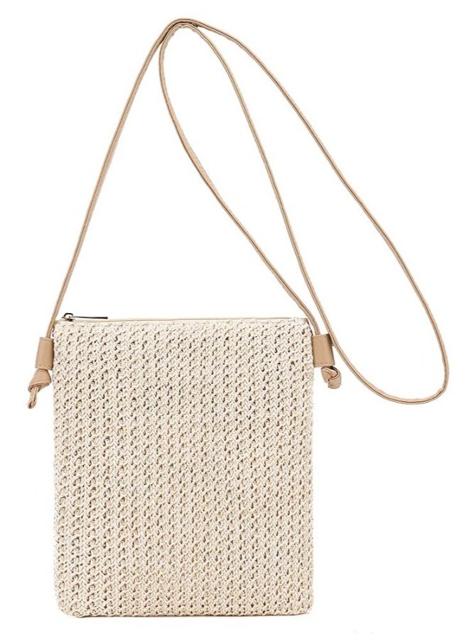 Straw Shoulder Bag Straw Clutch Straw Crossbody Bag Casual Summer Beach Straw Handmade Bag for Women Envelope Purse Wallet - Image 2