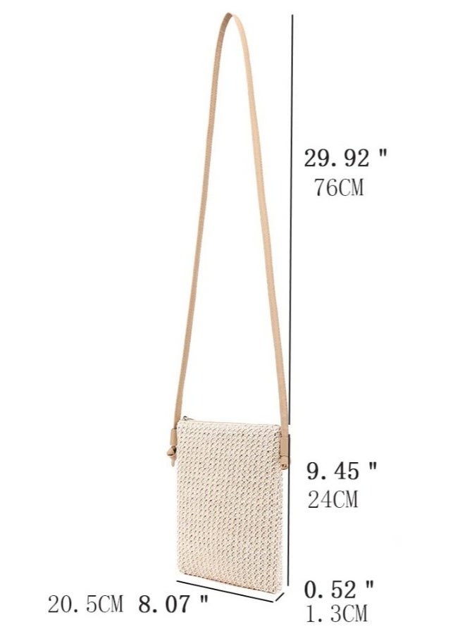 Straw Shoulder Bag Straw Clutch Straw Crossbody Bag Casual Summer Beach Straw Handmade Bag for Women Envelope Purse Wallet - Image 5