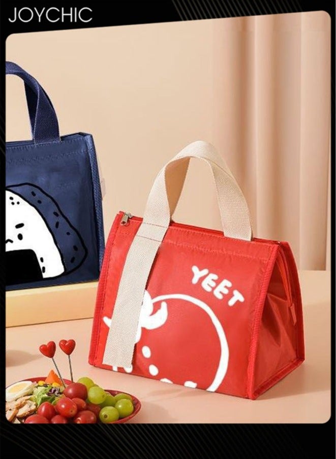 Joychic Colorful Aluminum Foil Heat Preservation Lunch  Bag Water and Oil Proof Food Insulation Bag with Handle Strap for School Office Work Travel Outdoor - Image 1