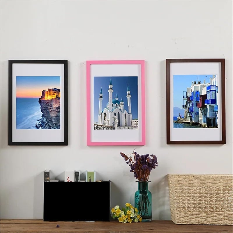 Wooden Photo Frame Wooden Frame For Canvas Painting Picture Photo With Mats For Wall Mounting(Green,20x30cm) - Image 5