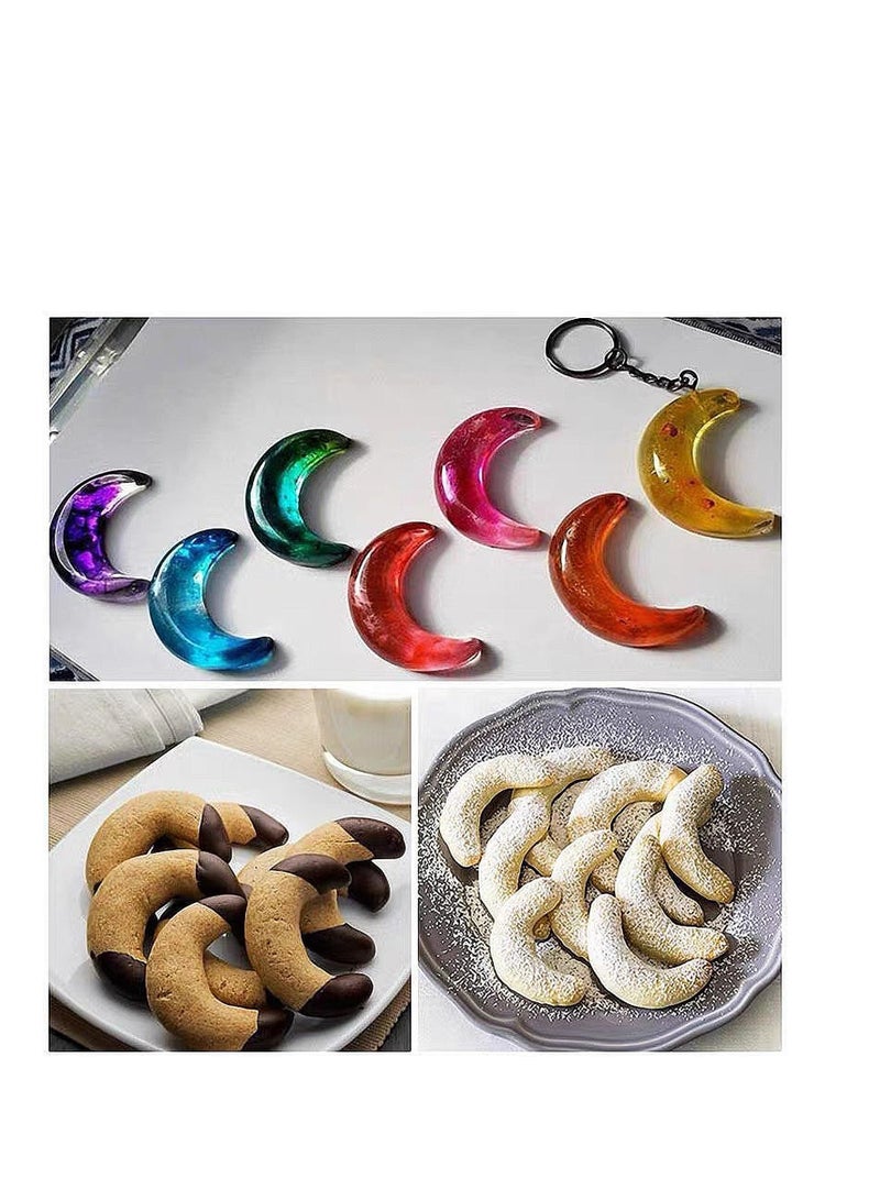 8 Cavity Moon Modeling Silicone Baking Mold Chocolate Fudge Making Mould DIY Cake Baking Decoration Making Silicone Baking Tray - Image 3
