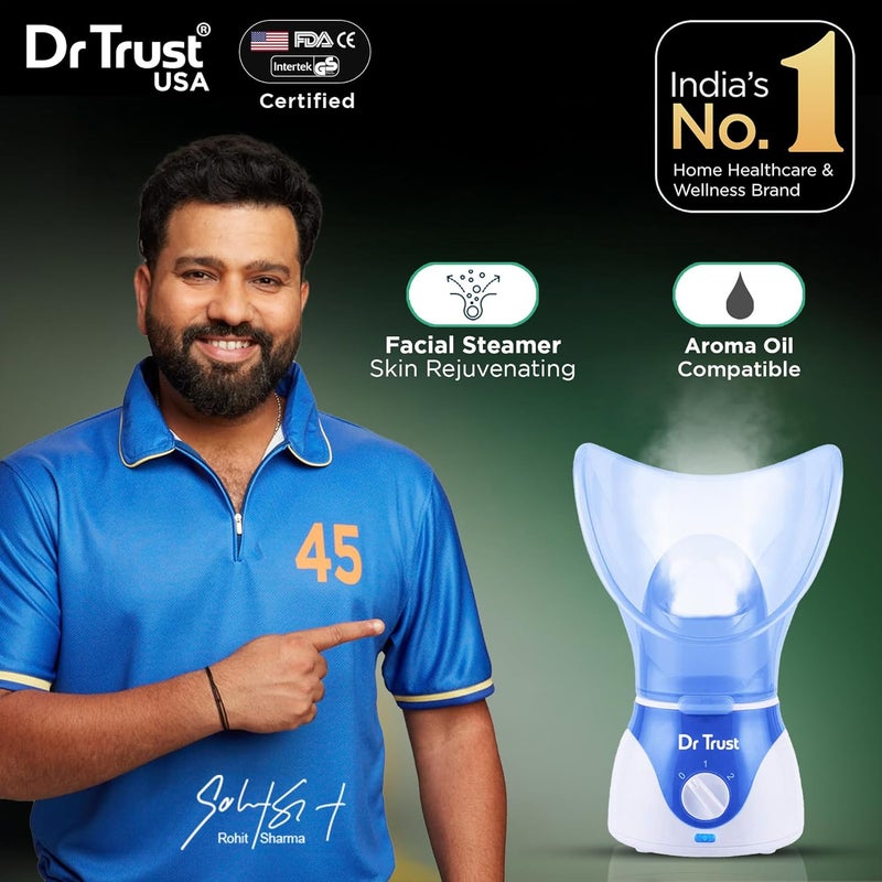 Dr Trust جهاز بخار الوجه/الأنف من دكتور ترست للسبا المنزلي لنزلات البرد والسعال (جهاز بخار أزرق) - Image 2