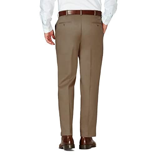 Haggar Mens Work To Weekend Hidden Expandable Waist No Iron Flat Front Dress-pants, Bark, 36W X 29L US - Image 2