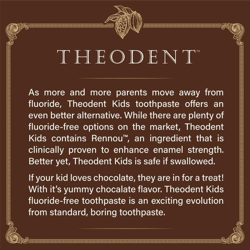 Theodent معجون أسنان الأطفال ثيودنت خالي من الفلورايد، طبيعي، بنكهة رقائق الشوكولاتة (3.4 أونصة، 96.4 جرام) - Image 2