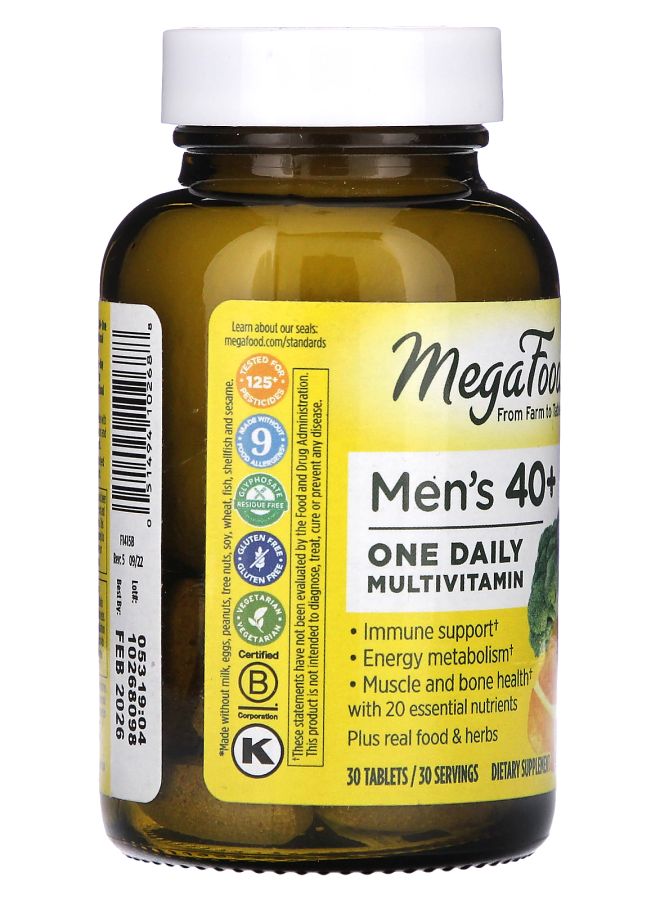 MegaFood Men 40+ One Daily Multivitamin 30 Tablets - Image 2