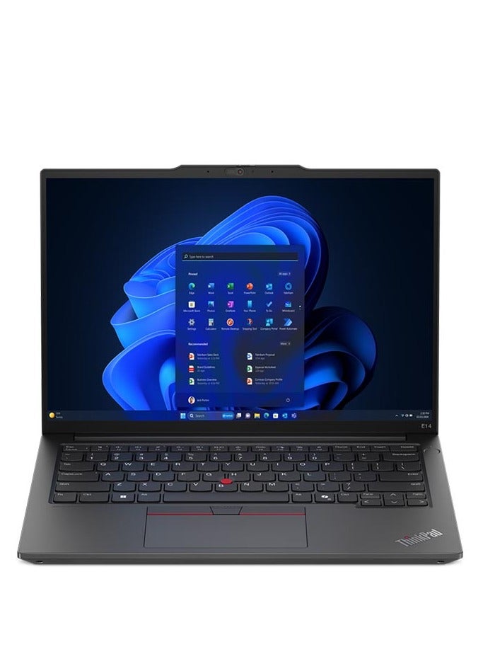 Lenovo ThinkPad E14 Laptop With 14 Inch WUXGA (1920x1200) Display IPS,Intel Core Ultra 5-125U Processor/8GB RAM DDR4/512GB SSD / Intel Arc Graphics/ WINDOWS 11 PRO English/Arabic Black - Image 1