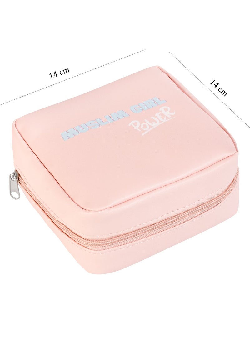 Hilalful HilalFul Muslim Girl Power Sanitary Storage Pouch | Hygiene | For Travel | Compact & Portable | Easy to Carry | Easy to Clean | Actibacterial | Multiple Compartments | Stylish | Water-Resistant  - Image 2