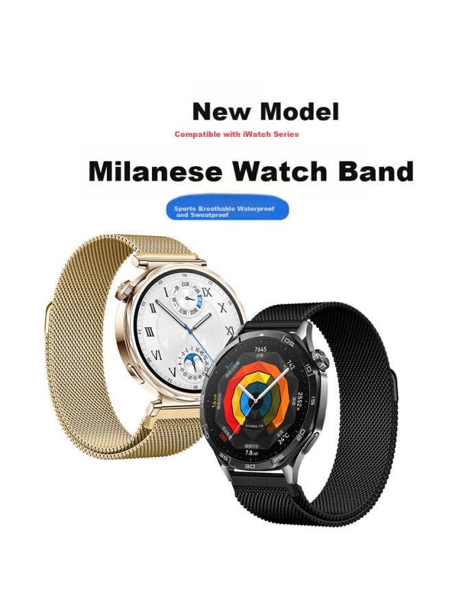 Wei Qiantu Wqtc Huawei Watch Strap Milanese Metal Steel Band 41/42mm Black, متوافق مع Watch Gt4/gt5/pro/watch4/3pro/gt3 - Image 2