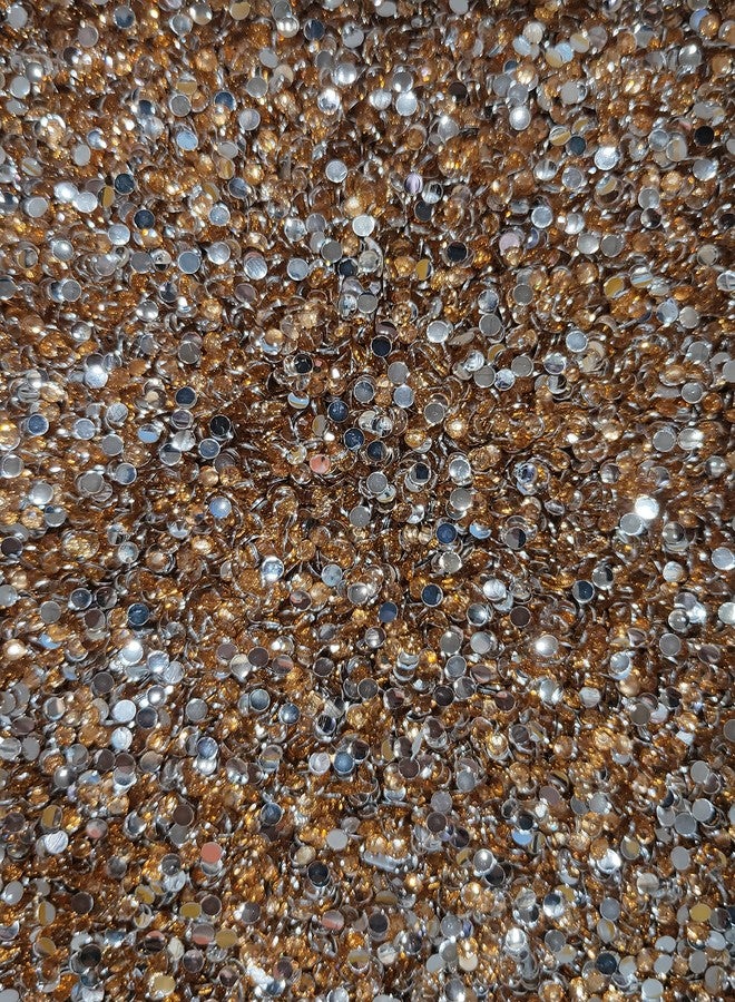 The Unique ® 3mm LCT Golden Colour Round Shape Stone Crystal Kundans Chandla Resin Beads Stone for Art & Craft, Jewellery Making, Bangles, Embroidery & DIY Works (Pack of 31000Pcs) with Fabric Glue - Image 1