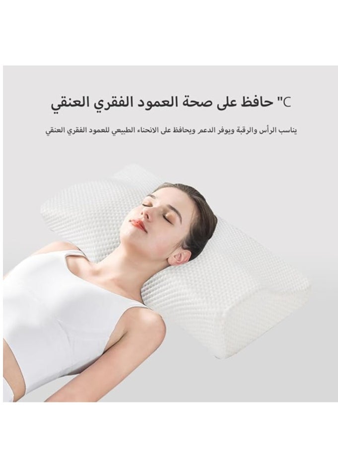 Memory Foam Pillow Anti-Snore Pillows Ergonomic Orthopedic Pillow for Neck Support and Shoulder Pain Relief Side Sleeper Contour Pillow with Washable Cover
