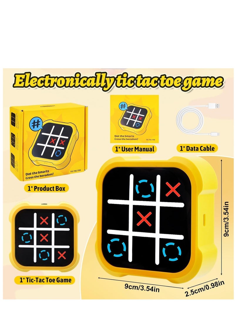 TFIXOL Electronic Tic Tac Toe Bolt Game, 3-in-1 Handheld Game Puzzle Console with Silent Mode, Portable Travel Game for Kids & Adults, Ages 3+ - Image 2