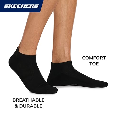 SKECHERS جوارب سكيشرز للرجال - عبوة 10 قطع - تصميم كلاسيكي قصير من تيري، مع قاعدة قدم مريحة ومبطنة - Image 3