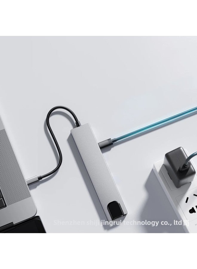 Typec Expansion Dock Is Suitable For Huawei Apple Macbook Notebook 8-in -1 Docking Station-color:space Gray - Image 4