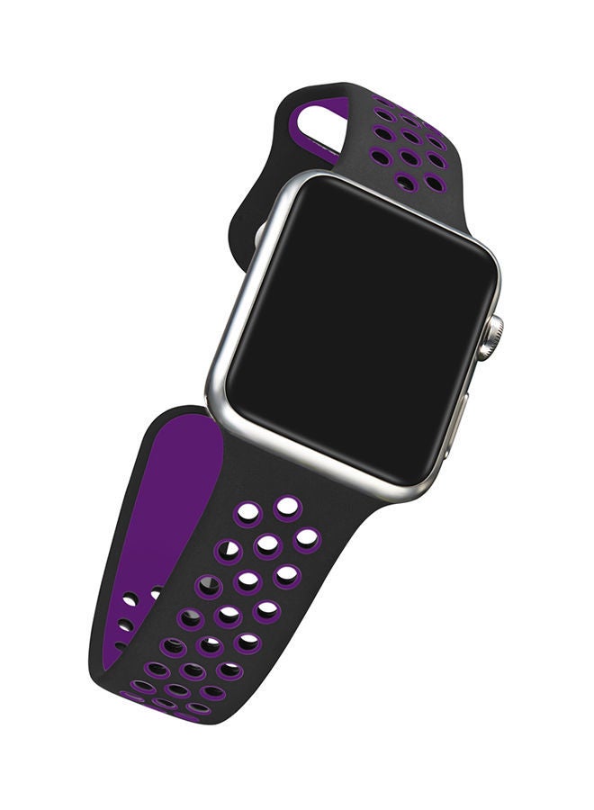 نيبمينينت سوار بديل لساعة أبل سلسلة 1/2/3 38 مم أسود/بنفسجي - Image 3