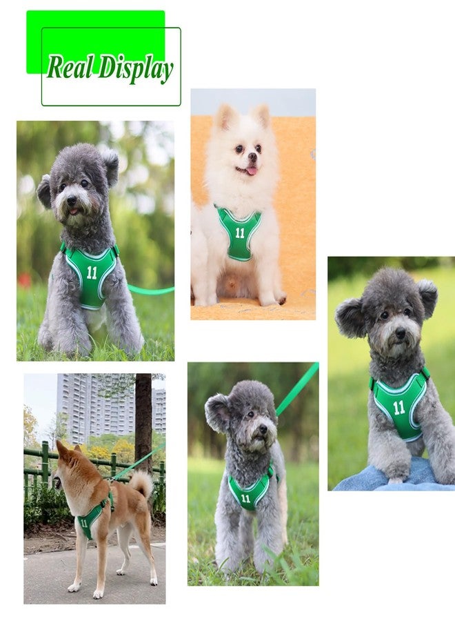 WONNABUY Dog Vest Harnesses Sporty Classic Basketball Style Dog Harness Breathable Adjustable Pet Harness with Handle for Outdoor Walking,Easy Control for Small,Medium Breeds (Green,M) - Image 4