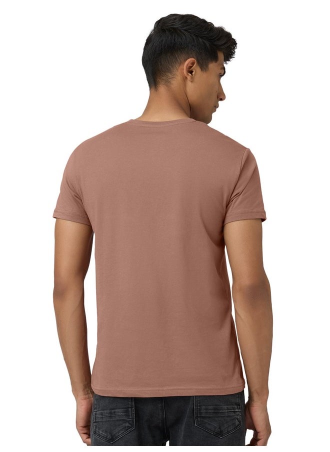 XYXX XYXX Men's Solid Regular Fit T-Shirt (Xytshrt_Cr15_Soil, Brown), Small  - Image 2