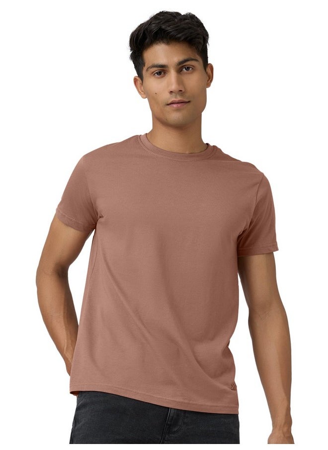XYXX XYXX Men's Solid Regular Fit T-Shirt (Xytshrt_Cr15_Soil, Brown), Small  - Image 1