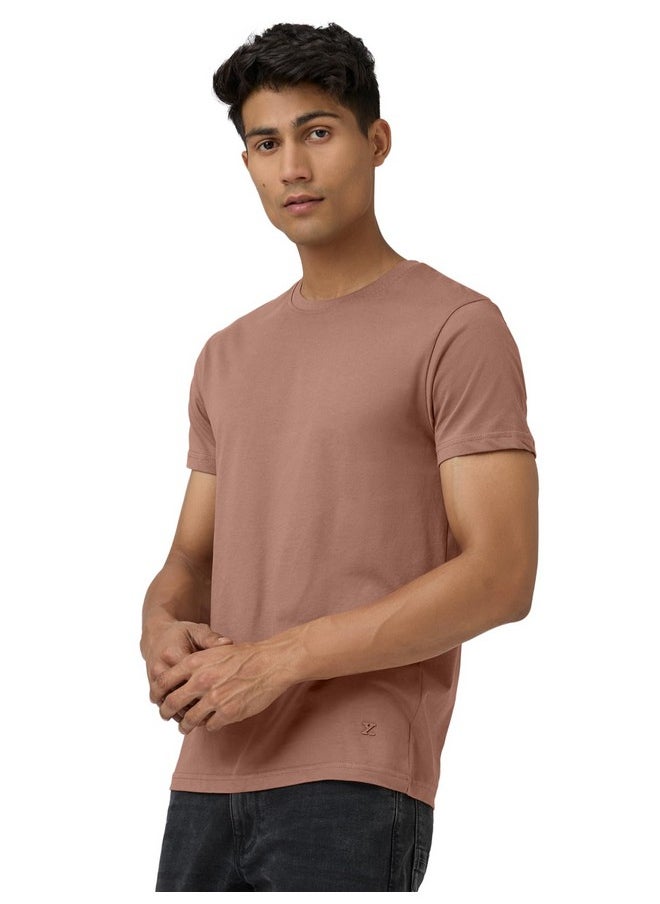 XYXX XYXX Men's Solid Regular Fit T-Shirt (Xytshrt_Cr15_Soil, Brown), Small  - Image 3