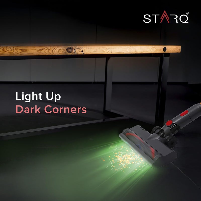 STARQ 2in1 Flexibend Vacuum Cleaner Handheld Foldable Stick 400W Touchscreen Laser Guided Brush 28 Kpa Strong Cyclonic Suction HEPA Filter Cordless Bagless Rechargeable Upto 60min Runtime - Image 4