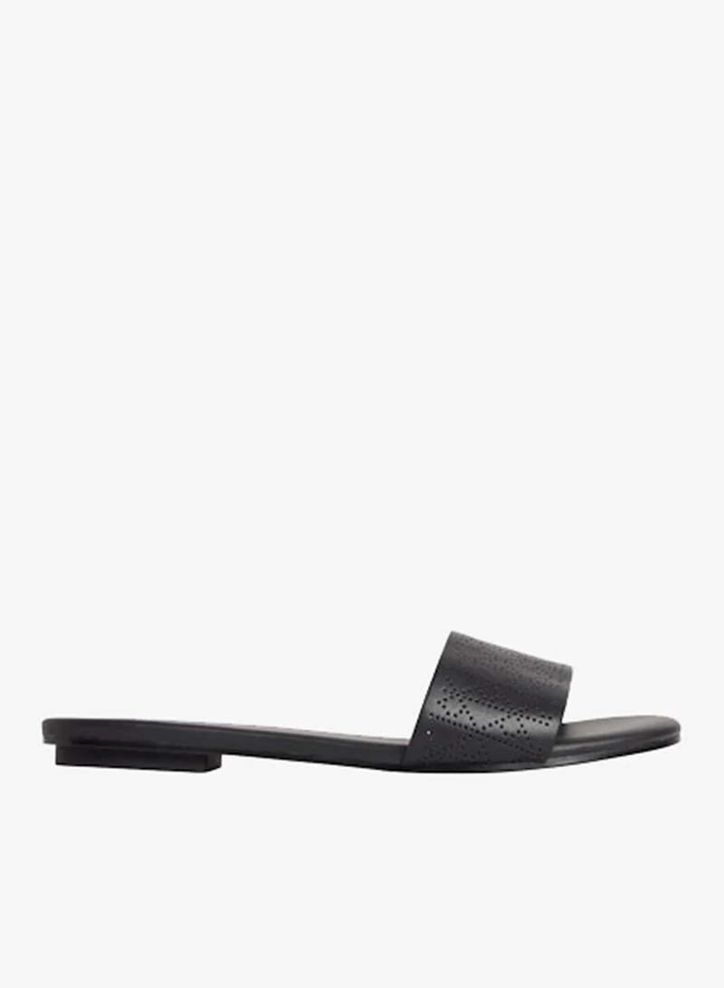 Calvin Klein Leather Perforated Strap Sandals