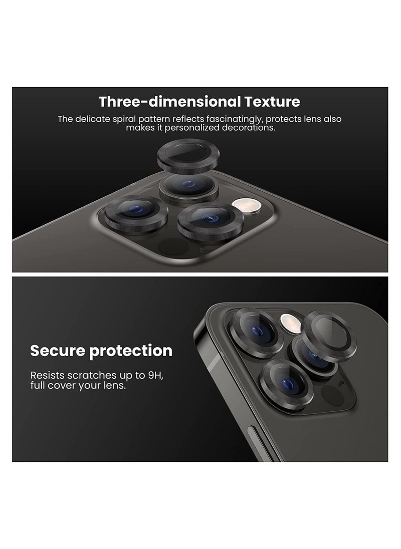 Raxoom iPhone 13 Pro - Max Camera Lens Protector, 9H Tempered Glass Cover Screen Protector Metal Individual Ring 13Pro 6.1 inch ProMax 6.7 2021 - Image 3