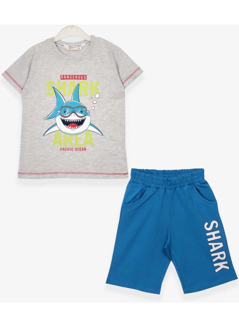 Boys Shorts Set Shark Printed Light Gray Melange (1.5-5 Years) - pzsku/Z12A7484CAB5910AA3714Z/45/_/1726653562/6d6382b7-f7b8-453c-ac26-711a15799a67