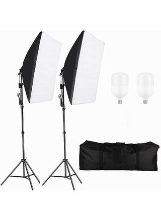 Photography SoftBox Lighting Kit with 2 Pcs 105W White Bulb and SoftBox, Carry Bag for Portrait Product Shooting - pzsku/Z12A7498D6B87A5FB9E9FZ/45/_/1734665047/4e79363d-ab3c-4701-920d-371a4d1dba26