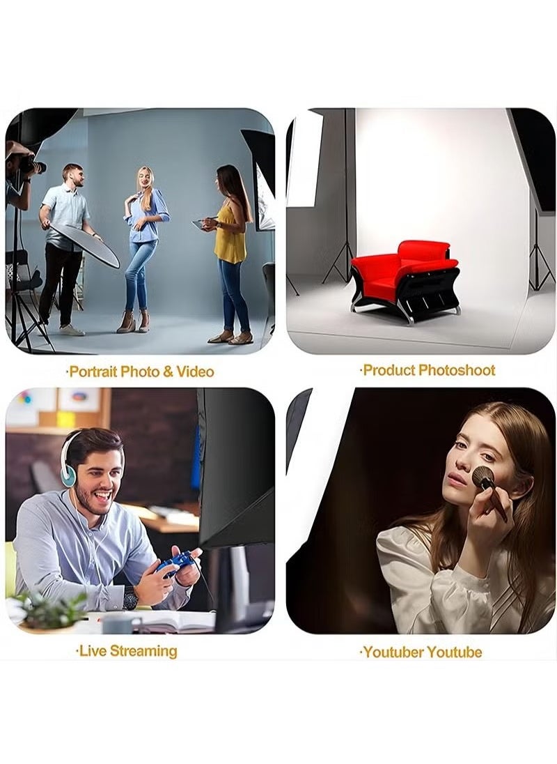 Photography SoftBox Lighting Kit with 2 Pcs 105W White Bulb and SoftBox, Carry Bag for Portrait Product Shooting