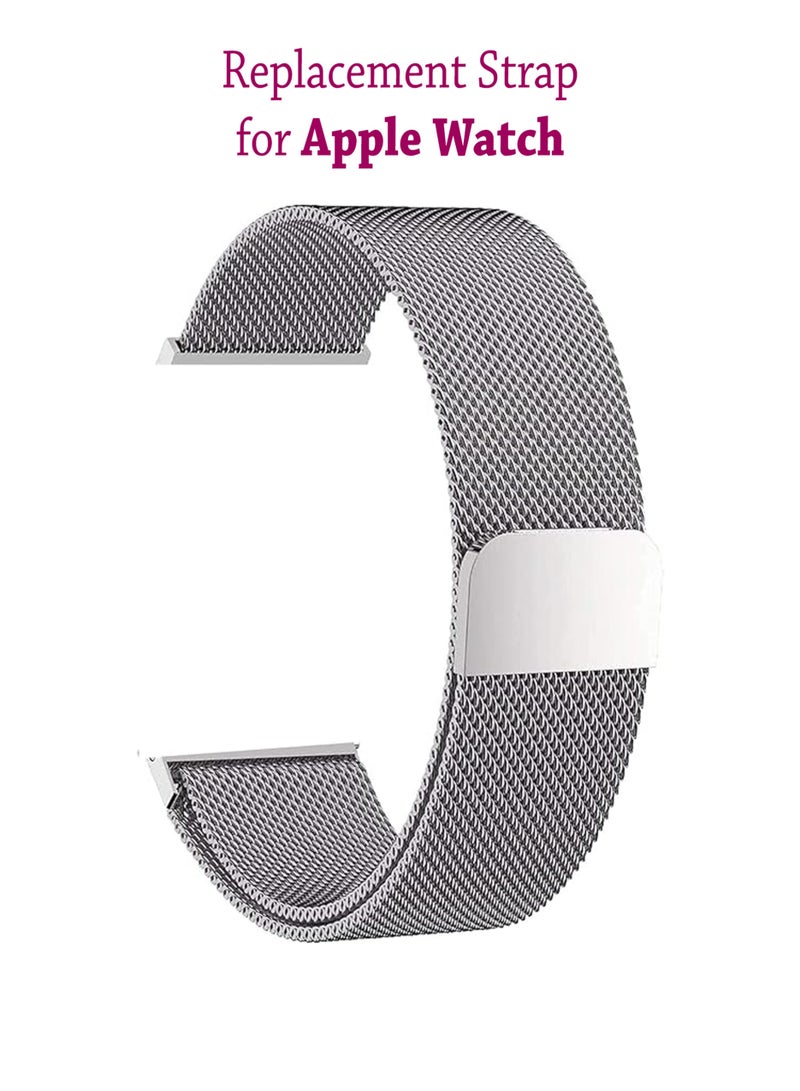 Strap Replacement Band For Apple Watch 42/44/45/49mm - Silver - Image 1