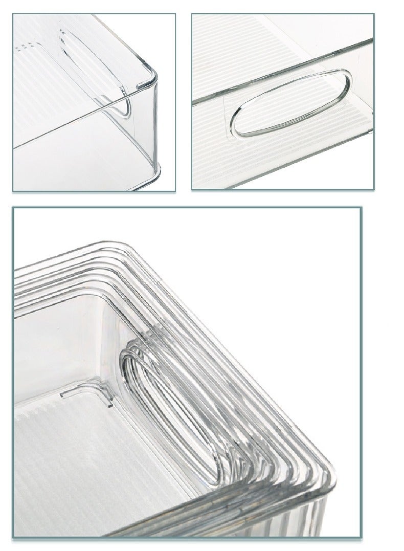 فولانري صناديق تخزين الثلاجة، صناديق تنظيم الثلاجة البلاستيكية الشفافة الصالحة للطعام، حاويات منظمات الثلاجة والفريزر، منظمات المطبخ وملحقاتها للأطعمة والمشروبات والفواكه والخضروات والحبوب (5 قطع) - Image 2