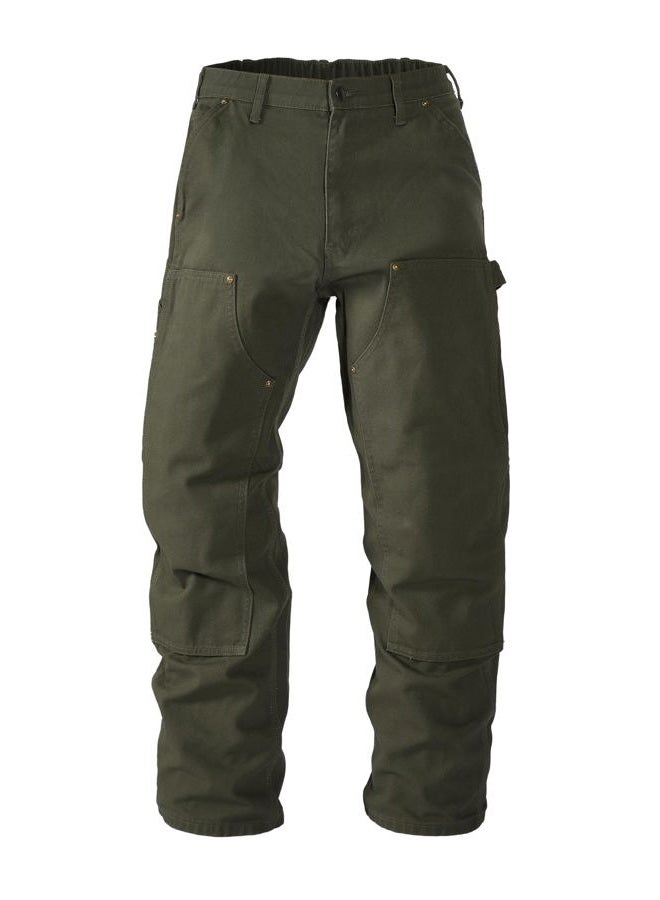 Soojun Men's Loose Fit Carpenter Pants Double Knee Painters Work Pants, Moss, 42W / 28L - Image 1